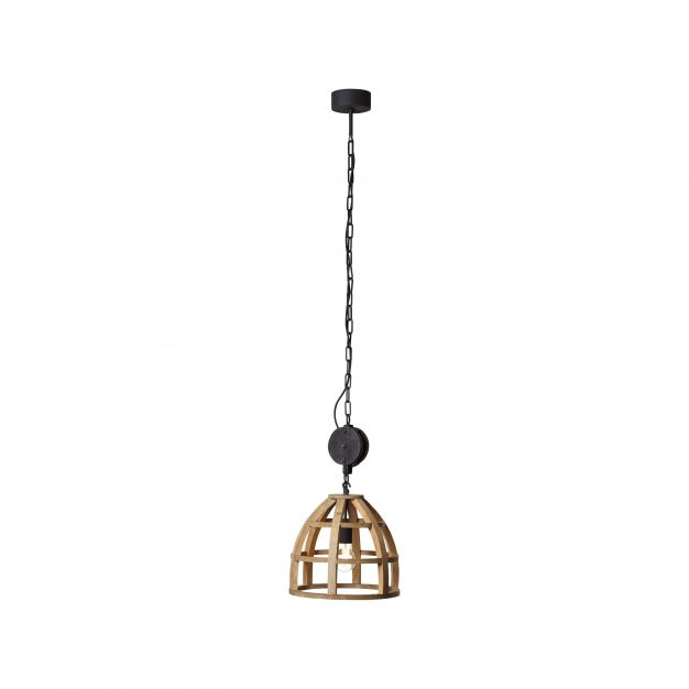 Brilliant Matrix Wood - hanglamp - Ø 34 x 143 cm - antiek hout