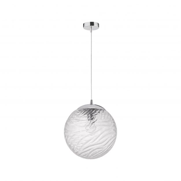 Nova Luce Ficato - hanglamp - Ø 30 x 120 cm - chroom en transparant