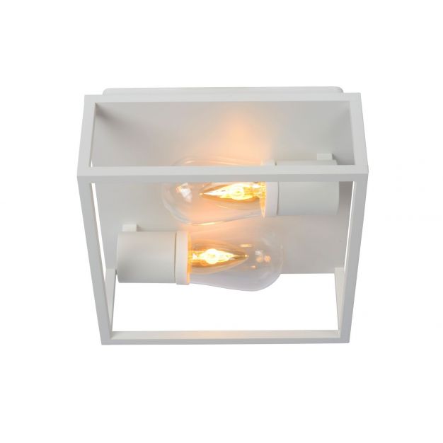 Lucide Carlyn - plafondverlichting - 25 x 25 x 12,6 cm - IP54 - wit