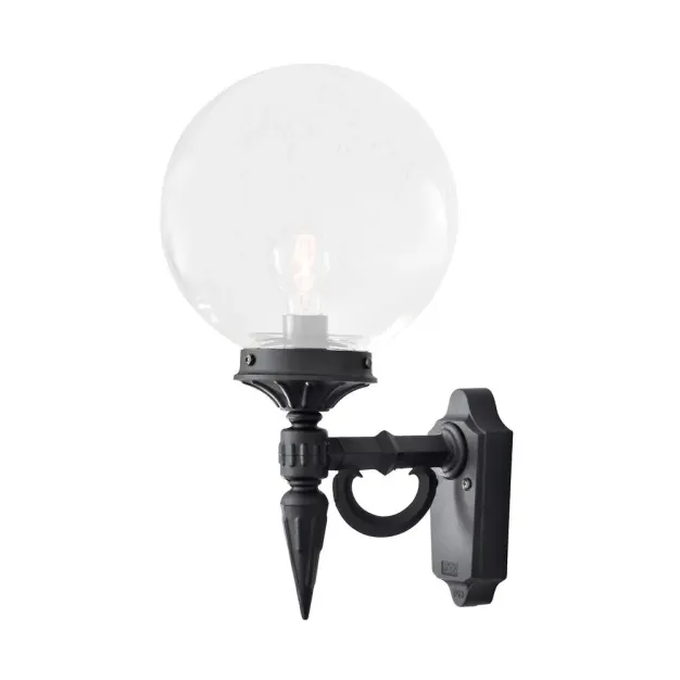 Konstsmide Orion - buiten wandlamp - 25 x 34 x 44 cm - IP23 - zwart en transparant