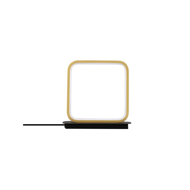 Nova Luce Imar - tafellamp met snoerschakelaar - 22 x 22 x 8 cm - 13W LED incl. - zandzwart en goud