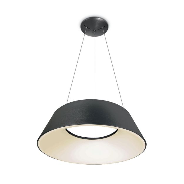 ONE Light Mushroom - hanglamp - Ø 60 x 218,5 cm - 60W LED incl. - geborsteld antraciet