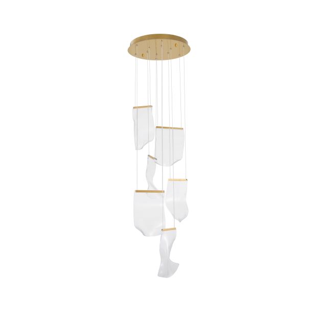 Nova Luce Siderno - hanglamp - Ø 48 x 150 cm - 39W LED incl. - goud