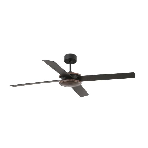 Faro Polea - plafondventilator met afstandsbediening en timer - Ø 132,2 cm - zwart en bruin