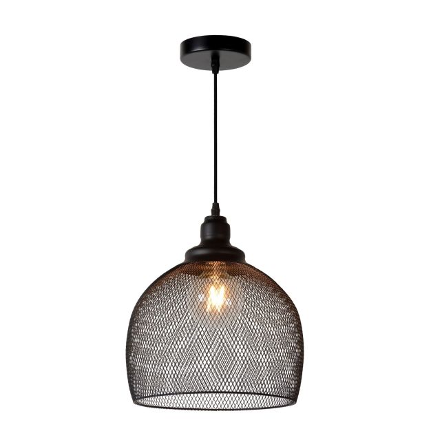 Lucide Mesh - hanglamp - Ø 28 x 162 cm - zwart