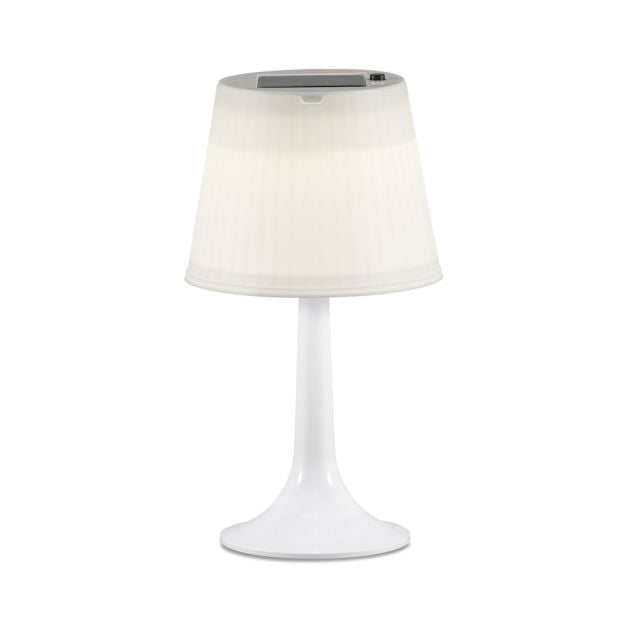 Konstsmide Assisi Solar - tafellamp op zonne-energie - 19 x 36 x 19 cm - 0,5W LED incl. - IP44 - wit