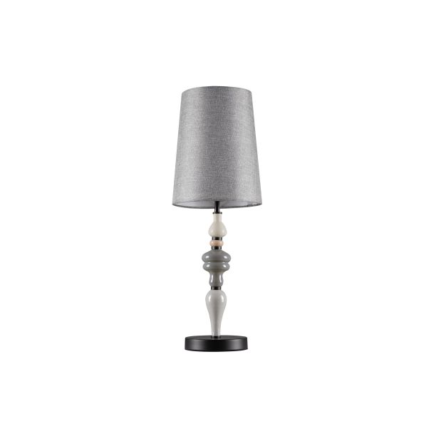 Nova Luce Damo - tafellamp - Ø 22 x 62 cm - mat zwart, grijs en bruin