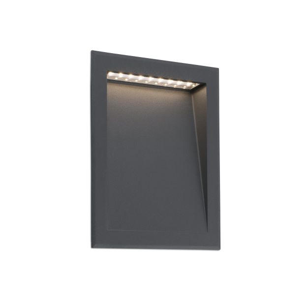 Faro Soun - inbouw wandverlichting - 19,3 x 7,3 x 23,8 cm - 8W LED incl. - IP65 - donkergrijs