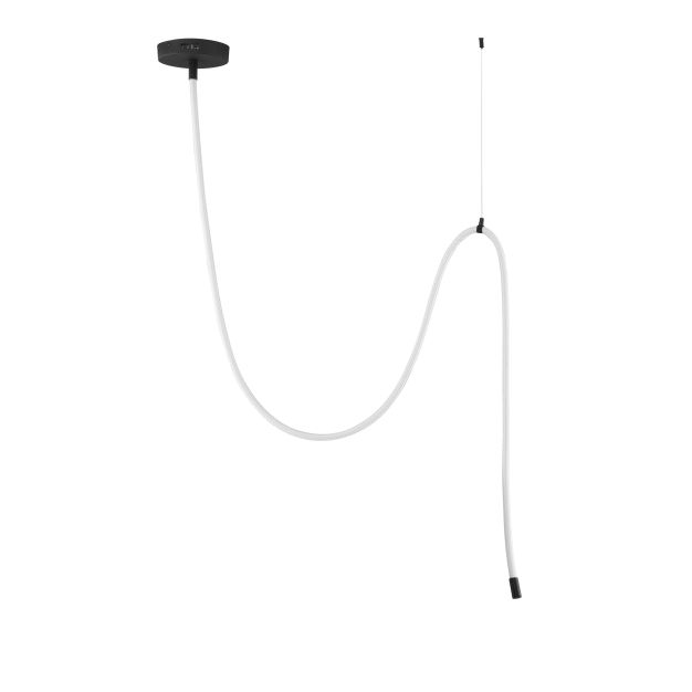 Nova Luce Ilane - hanglamp - 150 x 150 x 2,5 cm - 33W dimbare LED incl. - zandzwart en wit