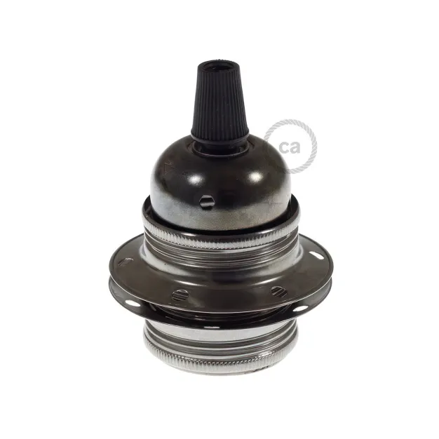 Creative Cables - Metalen E27 Fitting voor lampenkap met 2 schroefringen - Ø6 x 5,5 cm - zwart