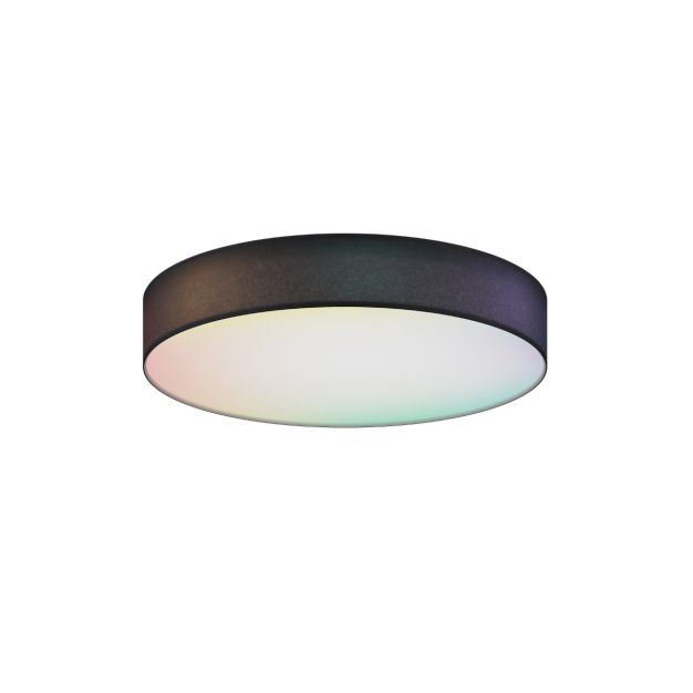 Calex Smart Ceiling Light - dimfunctie en instelbare lichtkleur via app - Ø 40 x 6,5 cm - 24W LED incl. - zwart