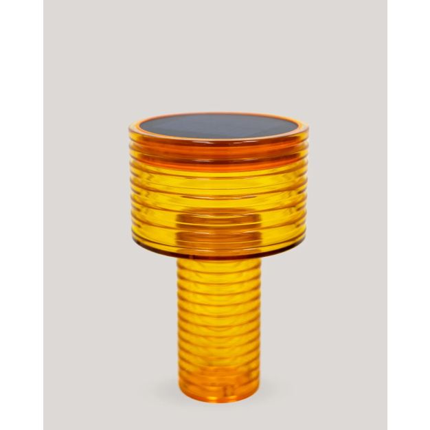 New Garden Amber - oplaadbare tafellamp op zonne-energie - Ø 16 x 25 cm - 3,6W LED incl. - 3 stappen dimmer - IP44 - amber