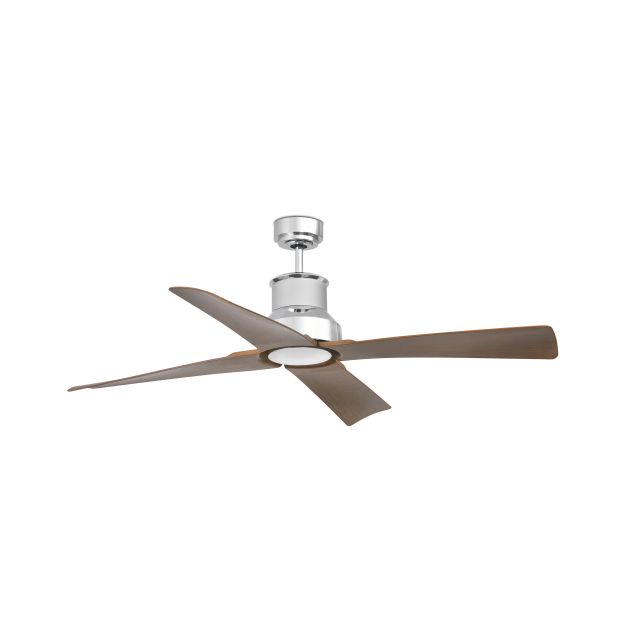 Faro Winche - plafondventilator met afstandsbediening - slimme ventilator - Ø 127 cm - IP44 - chroom en bruin
