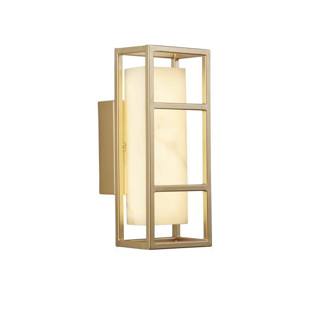 Searchlight Mirage - buiten wandlamp - 13 x 40 cm - 14W dimbare LED incl. - IP44 - mat goud