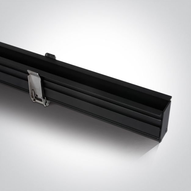 ONE Light magnetisch railsysteem MIDI - inbouwprofiel - 2 meter - 6,8 x 4,4 cm - DALI dimbaar - zwart