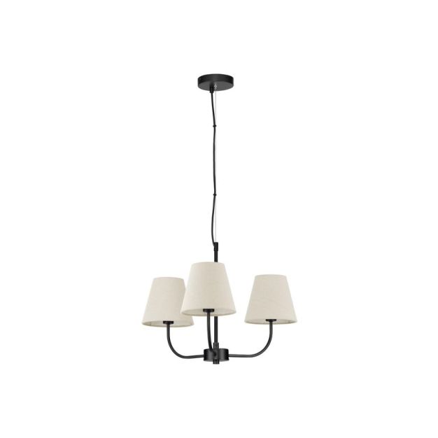 Nova Luce Moist - hanglamp - Ø 52 x 98 cm - zwart en beige