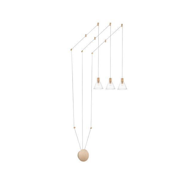 Nova Luce Marce - hanglamp - 12 x 14,5 x 400 cm - 15W LED incl. - goud en transparant