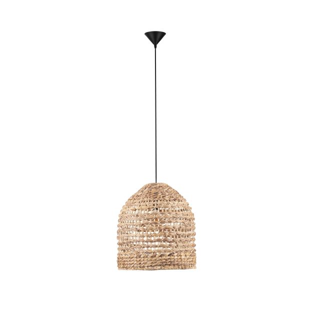 Nova Luce Bola - hanglamp - Ø 42,5 x 200 cm - natuurlijk en zwart