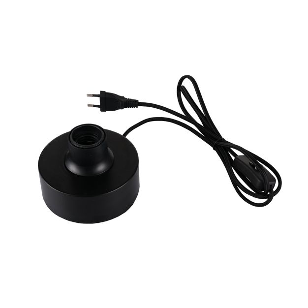 Artdelight Round - tafellamp - Ø 12 x 8,5 cm - zwart