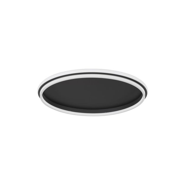 Nova Luce Willow - plafondlamp - Ø 60 x 6 cm - 52W LED incl. - zandzwart
