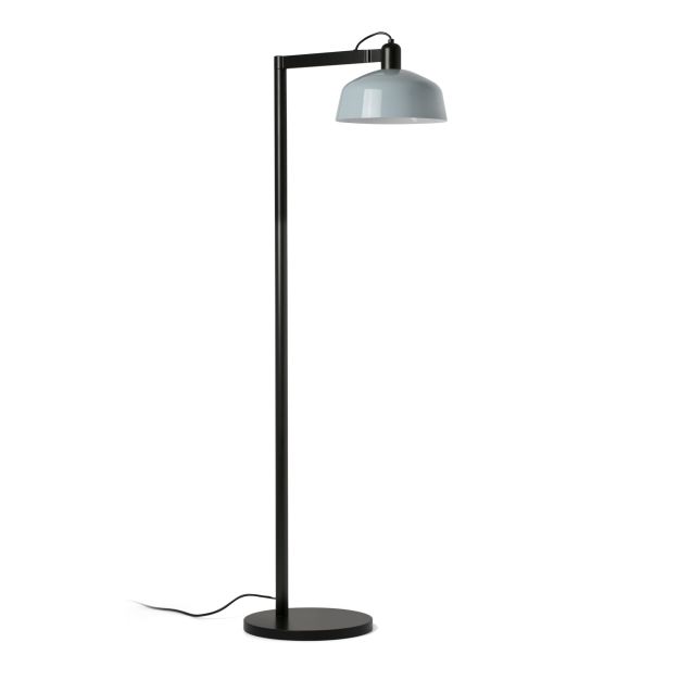 Faro Tatawin - vloerlamp - 30 x 47,7 x 148 cm - satijnzwart en glanzend grijsblauw