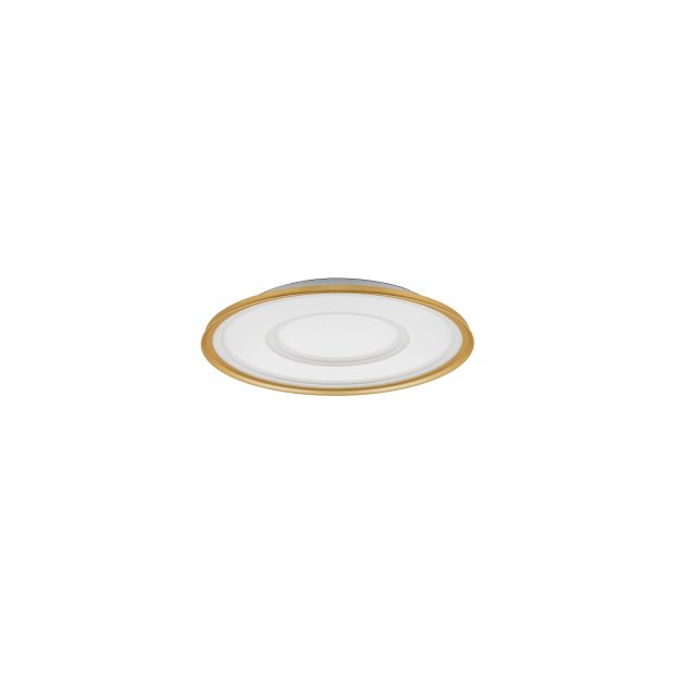 Nova Luce Figin - plafondlamp met afstandsbediening- Ø 60 x 6,5 cm - 49W dimbare LED incl. - zandgoud