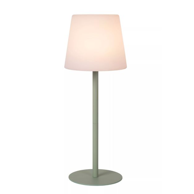 Lucide Tyon - oplaadbare tafellamp - Ø 15 x 41 cm - 2W dimbare LED incl. - IP65 - groen