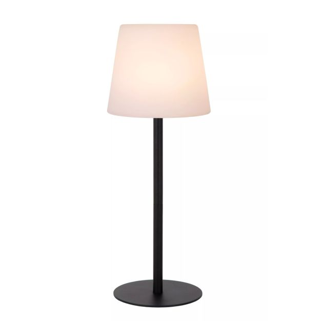 Lucide Tyon - oplaadbare tafellamp - Ø 15 x 41 cm - 2W dimbare LED incl. - IP65 - zwart