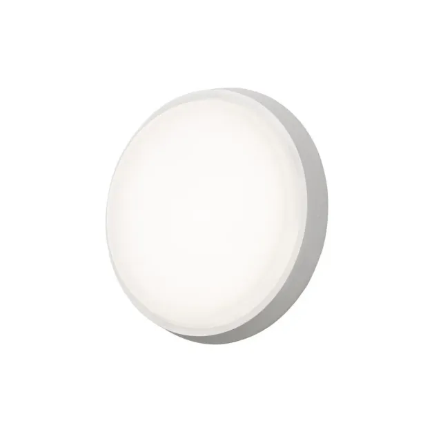 Konstsmide Cesena - buiten wandlamp - Ø 17,5 x 4,5 cm - 10W LED incl. - IP54 - wit