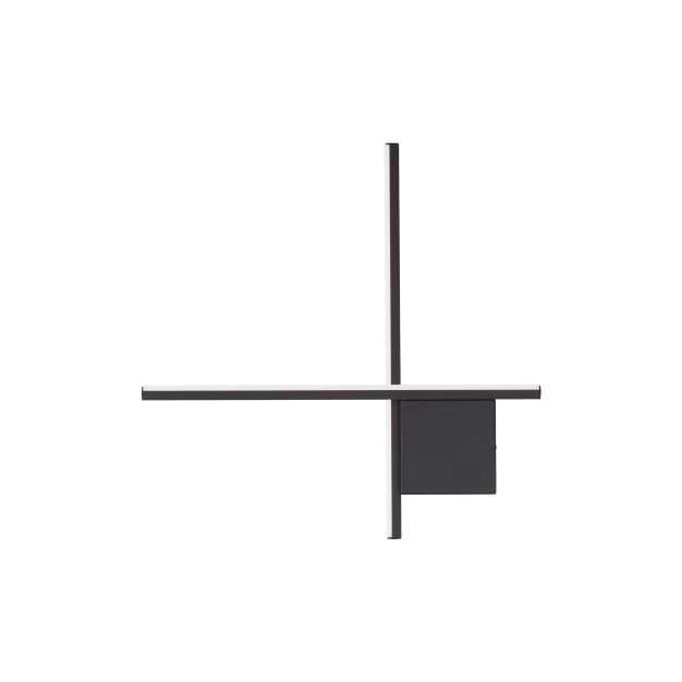 Nova Luce Cross - wandlamp - 50 x 50 x 4 cm - 15W dimbare LED incl. - zandzwart