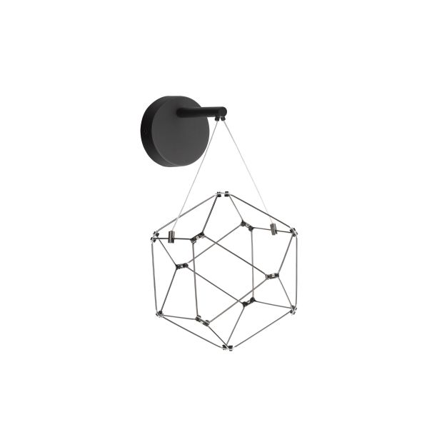 Nova Luce Nebula - wandlamp - 17 x 31 x 23,4 cm - 6W LED incl. - zwart chroom