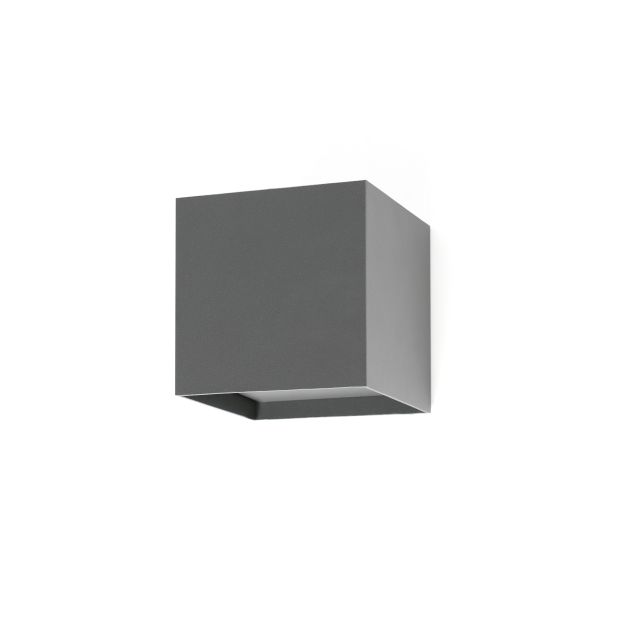 Faro Olan - wandverlichting - 14,5 x 14 x 10,5 cm - 6W LED incl. - IP65 - donkergrijs