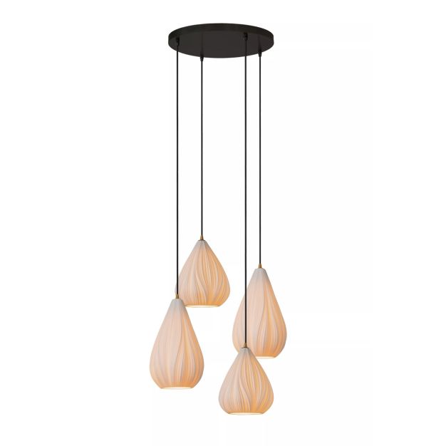 Lucide Cinzia - hanglamp 4L - Ø 55,5 x 154 cm - wit