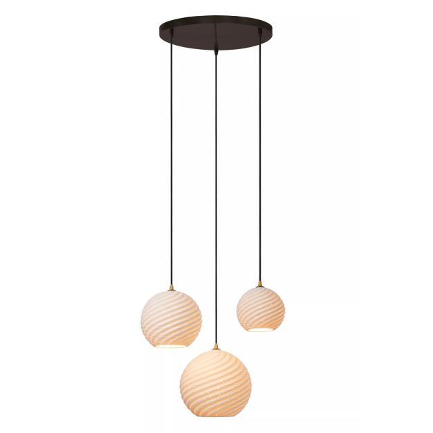 Lucide Bina - hanglamp 3L - Ø 40 x 155 cm - wit