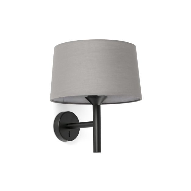 Faro Windsor - wandverlichting - Ø 29 x 39,2 x 26,5 cm - mat zwart en grijs