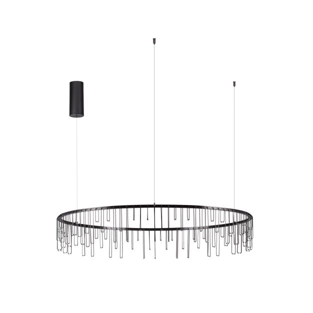 Nova Luce Stellar - hanglamp - Ø 100 x 150 cm - 36W dimbare LED incl. - zwart chroom