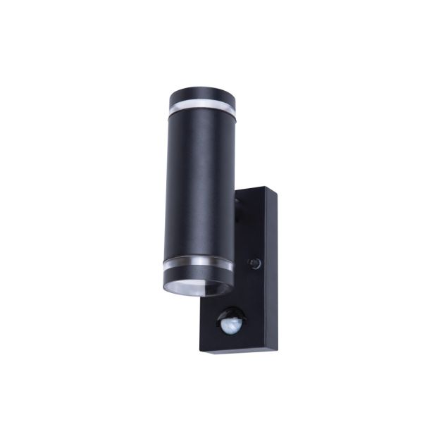 Integral LED Malaga - buiten wandlamp met bewegingssensor - met sensor override functie - 6,8 x 11,6 x 21,6 cm - IP54 - zwart