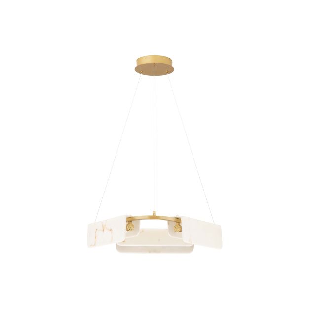 Nova Luce Aider - hanglamp - Ø 63 x 130 cm - 34W dimbare LED incl. - messing goud