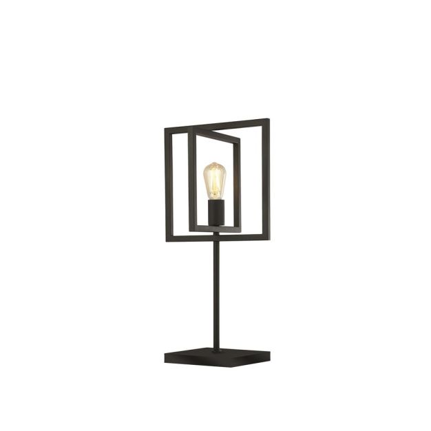 Searchlight Plaza - tafellamp - 30 x 25 x 61 cm - mat zwart