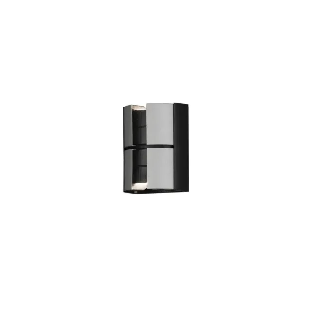 Konstsmide Vidar - buiten wandlamp - 14,5 x 14,5 x 19 cm -  IP44 - zwart en zilver