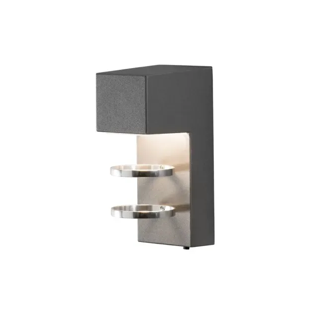 Konstsmide Acerra - buiten wandlamp - 9 x 13 x 23 cm - 5W LED incl. - IP54 - antraciet