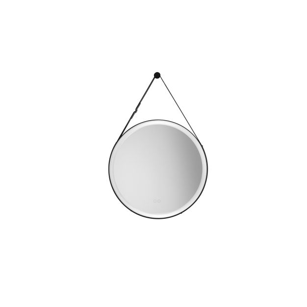 Nova Luce Rems - spiegel met verlichting - Ø 64 x 85 x 4 cm - 29W LED incl. - IP44 - zandzwart