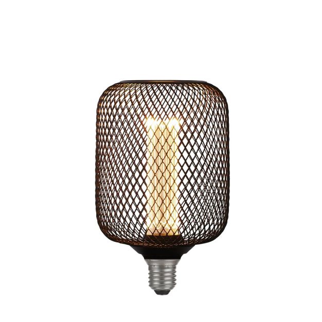 Searchlight Wire Mesh Effect Globe - Ø 12 x 18,5 cm - E27 - 4,5W dimbaar - 2700K - zwart