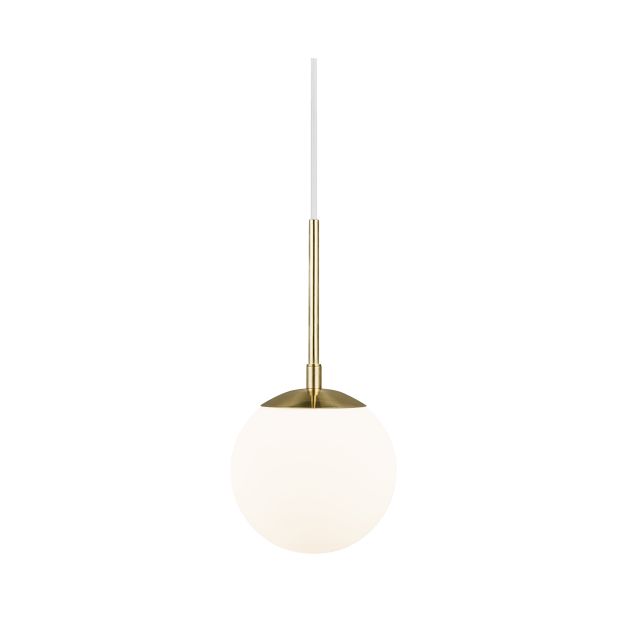Nordlux Grant - hanglamp - Ø 15 x 229 cm - messing en opaal wit