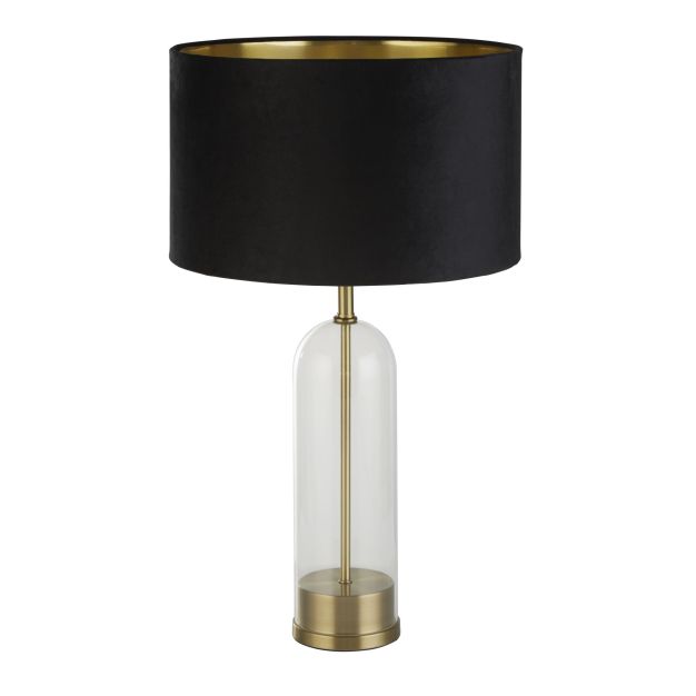 Searchlight Oxford - tafellamp - Ø 40 x 51 cm - zwart en goud