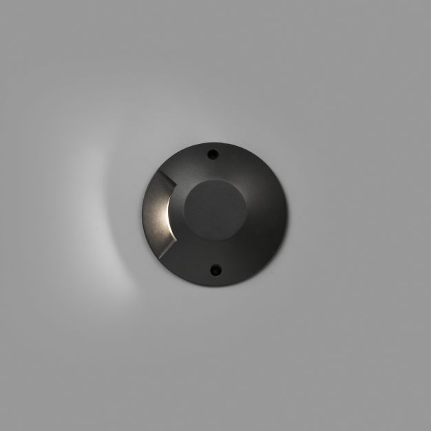 Faro Loth - wandverlichting - Ø 20 x 4,2 cm - 6W LED incl. - IP67 - mat zwart