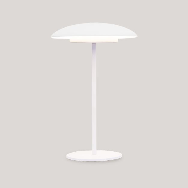 New Garden Sardinia 30 - oplaadbare tafellamp - Ø 15 x 16 cm / Ø 15 x 28 cm - 3,5W dimbare LED incl. - IP44 - wit