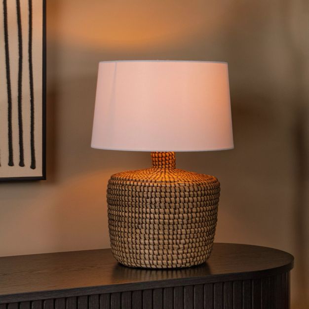 Lucide Ambala - tafellamp - Ø 35 x 48 cm - lichtbruin en wit