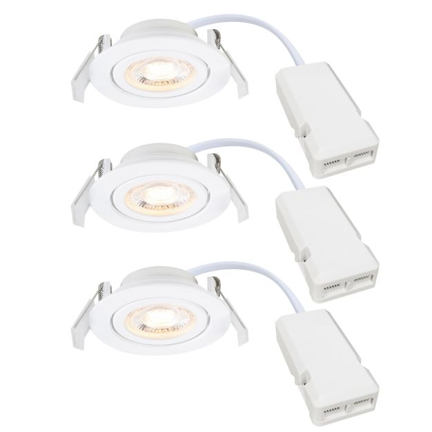 Nordlux Monolo 3-Kit - inbouwspot - Ø 82 mm, Ø 68 mm inbouwmaat - 3 stappen dimbare - 4,8W LED incl. - wit