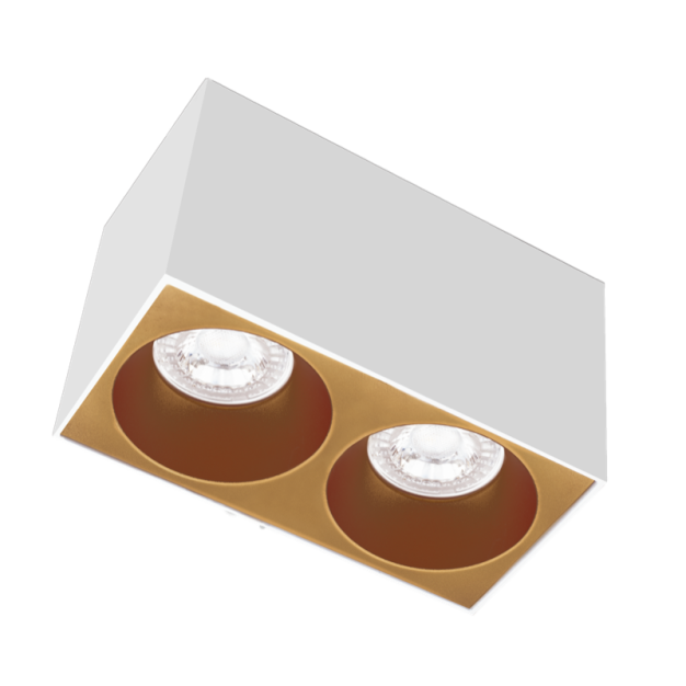 Century Italia Essenza Cube - opbouwspot 2L - 16 x 8 x 9,8 cm - goud en wit